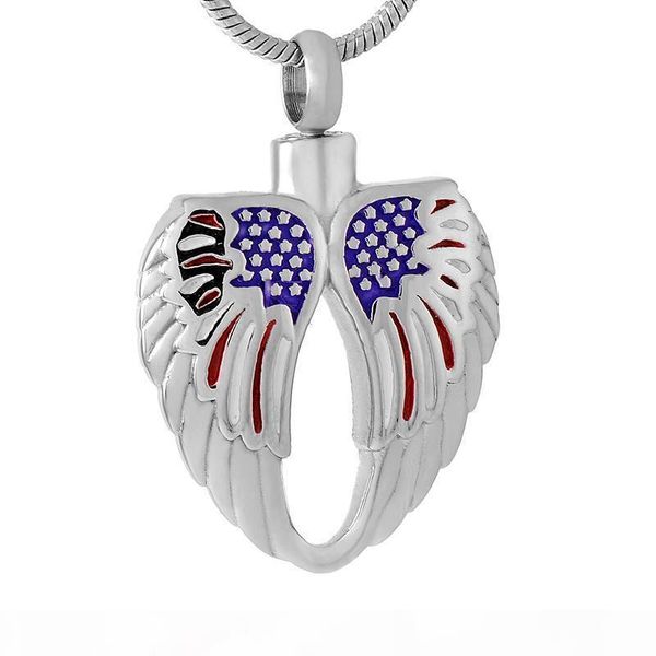ijd9550 angel wing feather heart with american flag cremation pendant jewelrt for human ashes urn holder keepsake jewellery, Silver
ijd9550 angel wing feather heart with american flag cremation pendant jewelrt for human ashes urn holder keepsake jewellery, Silver