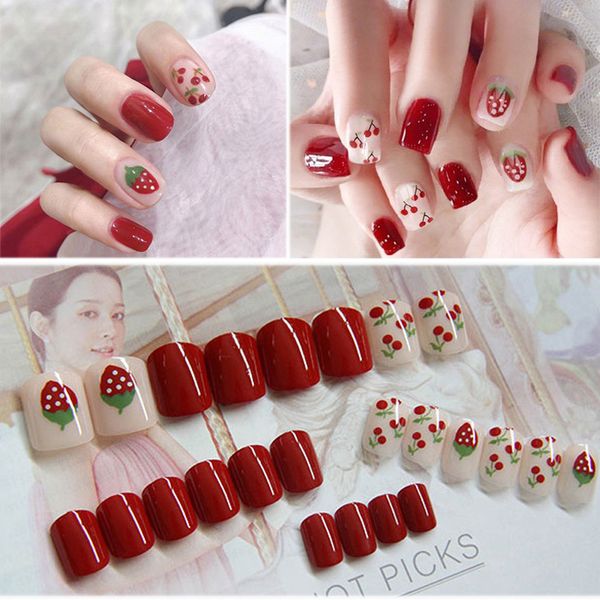 24pcs/set cute fake nails detachable artificial diy acrylic false nail art tips with glue full cover press on nail manicure tool, Red;gold
24pcs/set cute fake nails detachable artificial diy acrylic false nail art tips with glue full cover press on nail manicure tool, Red;gold