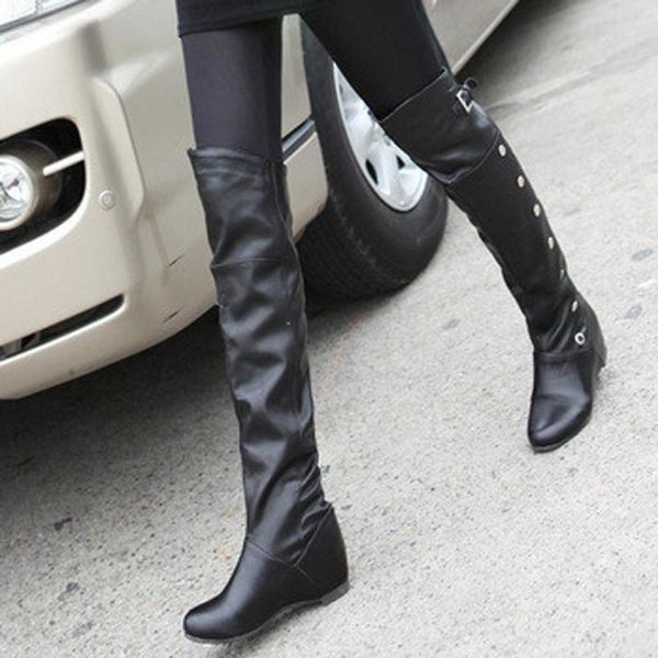 women ladies retro over knee increased wedges shoes long tube knight boots shoes woman zapatos de mujer fashion women, Black
women ladies retro over knee increased wedges shoes long tube knight boots shoes woman zapatos de mujer fashion women, Black