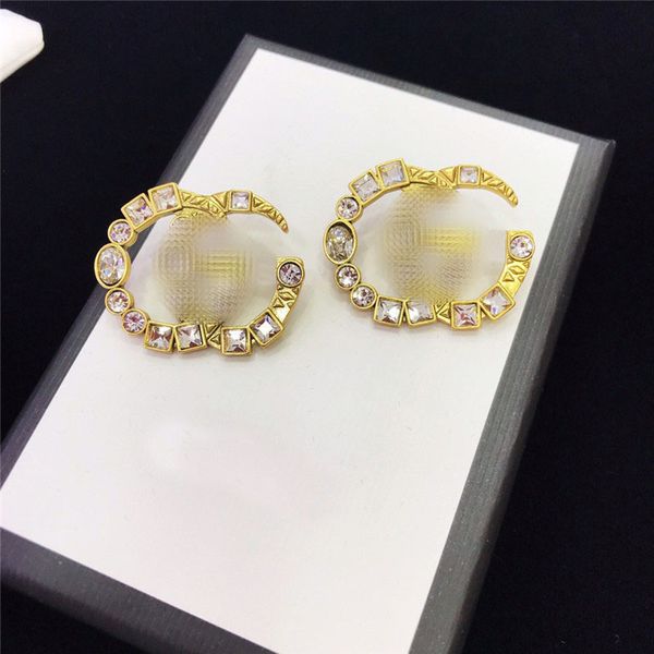 luxury diamond gg letters earrings studs retro designer earrings women brand earrings studs jewelry gift accessories, Golden
luxury diamond gg letters earrings studs retro designer earrings women brand earrings studs jewelry gift accessories, Golden