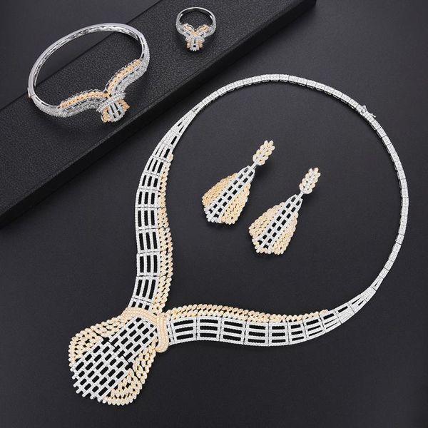 earrings & necklace larrauri luxury women nigerian wedding naija bride jewelry sets 4pcs dress cubic zirconia dubai, Silver
earrings & necklace larrauri luxury women nigerian wedding naija bride jewelry sets 4pcs dress cubic zirconia dubai, Silver