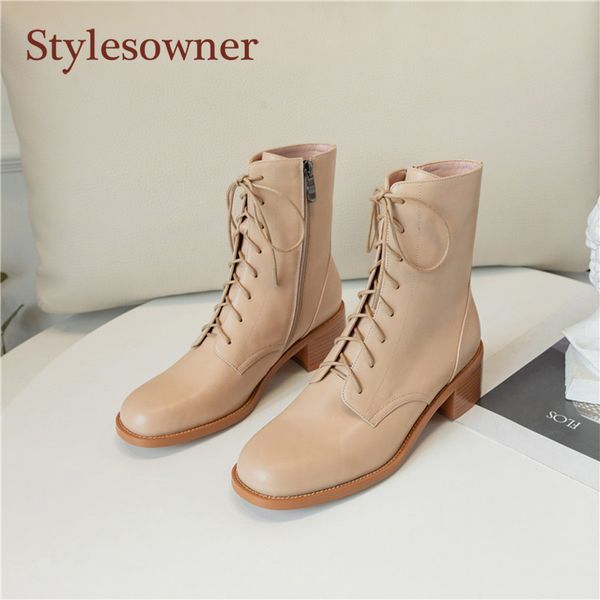 fashion apricot round toe short boots women 2020 autumn / winter leather new thick heel lace mid-heel side zipper boots, Black
fashion apricot round toe short boots women 2020 autumn / winter leather new thick heel lace mid-heel side zipper boots, Black