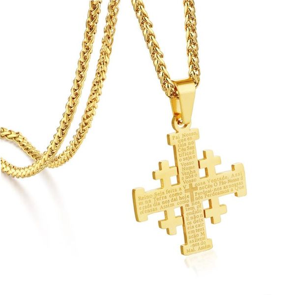 medieval religious jewelry gift jerusalem cross pendant necklaces for women men stainless steel statement chains colars mn216, Silver
medieval religious jewelry gift jerusalem cross pendant necklaces for women men stainless steel statement chains colars mn216, Silver