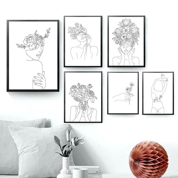 abstract line girl flower body art poster nordic posters and prints wall art canvas painting wall pictures for living room decor
abstract line girl flower body art poster nordic posters and prints wall art canvas painting wall pictures for living room decor