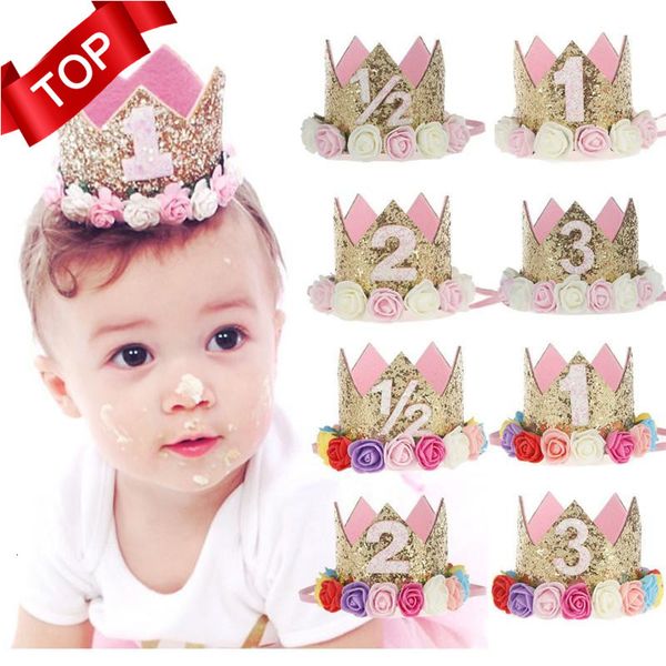 1p baby girl first birthday decor flower party cap crown headband 1-3 year number priness style birthday hat baby hair accessory, Slivery;white
1p baby girl first birthday decor flower party cap crown headband 1-3 year number priness style birthday hat baby hair accessory, Slivery;white