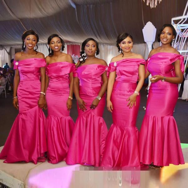 fuchsia off shoulder bridesmaid dresses for weddings 2020 mermaid floor length satin plus size formal maid of honor gowns, White;pink
fuchsia off shoulder bridesmaid dresses for weddings 2020 mermaid floor length satin plus size formal maid of honor gowns, White;pink