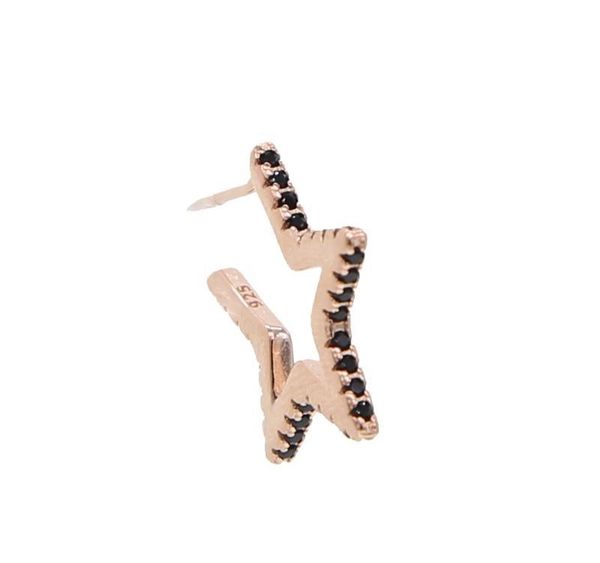 delicate black cz zircon crystal 925 sterling silver earrings rose gold color star stud earrings women01, Golden;silver
delicate black cz zircon crystal 925 sterling silver earrings rose gold color star stud earrings women01, Golden;silver