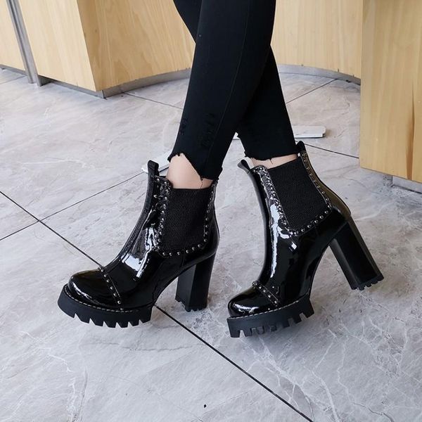 высокий каблук платформа boots женщины черный rivet лакированные ботильоны на каблуках женщины sexy супер высокий каблук ботильоны женщина 2, Black
высокий каблук платформа boots женщины черный rivet лакированные ботильоны на каблуках женщины sexy супер высокий каблук ботильоны женщина 2, Black