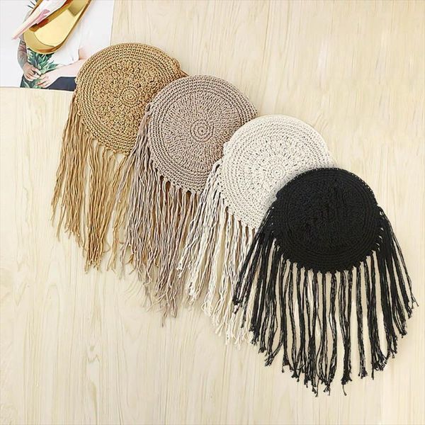 stylish woven tassel shoulder messenger handbags women round knitted summer bohemia beach crossbody bags brown beige grey black 
stylish woven tassel shoulder messenger handbags women round knitted summer bohemia beach crossbody bags brown beige grey black