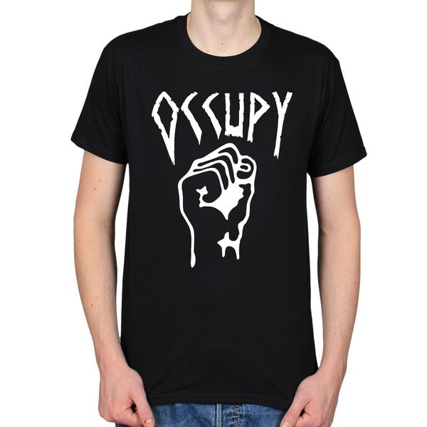 2019 summer cool tee shirt occupy fist anarchy revolution conspiracy illuminati nwo mens t-shirt tee funny t-shirt