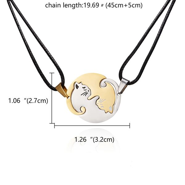 couples jewelry necklaces black white couple necklace titanium steel animal cat pendants necklace valentine's day gift, Silver
couples jewelry necklaces black white couple necklace titanium steel animal cat pendants necklace valentine's day gift, Silver