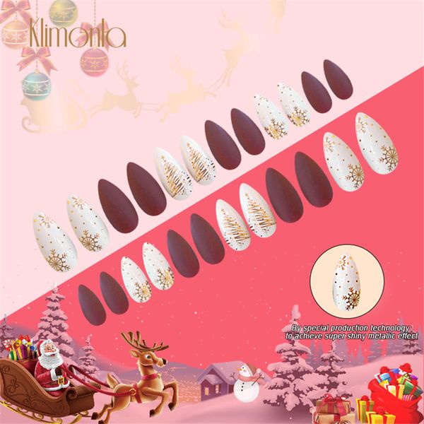 24pcs red white design christmas fake nail almond shape manicure golden snowflake artificial false nails salon beauty decoration, Red;gold
24pcs red white design christmas fake nail almond shape manicure golden snowflake artificial false nails salon beauty decoration, Red;gold