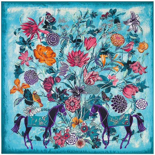 130cm*130cm new twill silk floral horse print scarf for women hijab headband large square scarves female shawls, Blue;gray
130cm*130cm new twill silk floral horse print scarf for women hijab headband large square scarves female shawls, Blue;gray