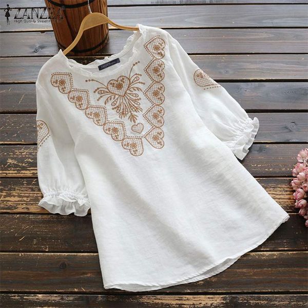 ruffle women's summer blouse 2020 zanzea oversized tunic vintage printed blusa elegant female chemise half sleeve tee shirt, White
ruffle women's summer blouse 2020 zanzea oversized tunic vintage printed blusa elegant female chemise half sleeve tee shirt, White