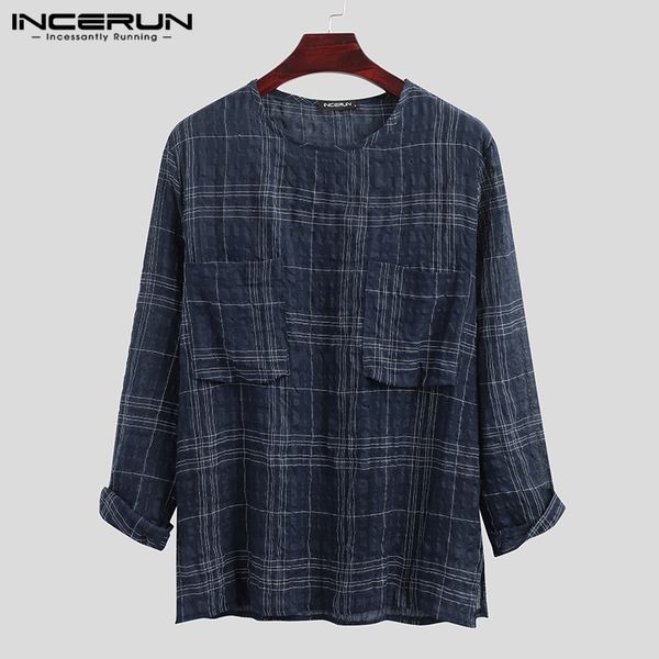 incerun vintage men plaid t shirt thin breathable o neck streetwear camisetas loose cotton casual pockets mens tee shirts s-3xl, White;black
incerun vintage men plaid t shirt thin breathable o neck streetwear camisetas loose cotton casual pockets mens tee shirts s-3xl, White;black