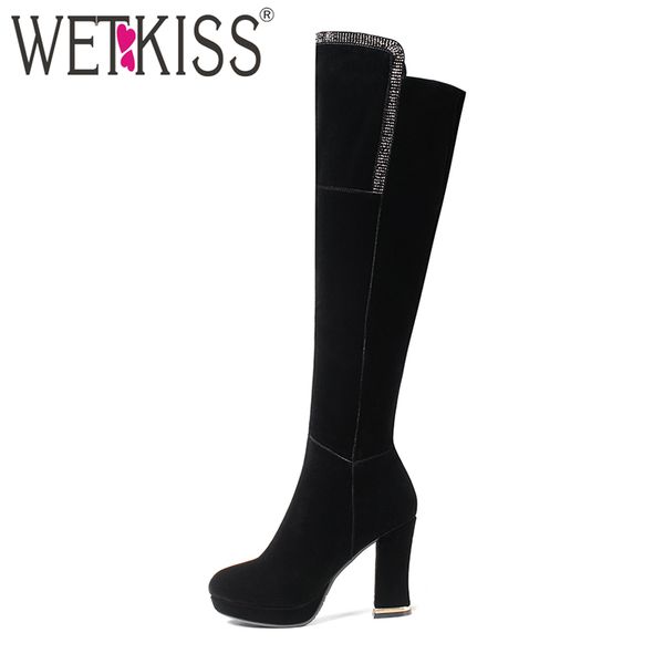 boots wetkiss elegant crystal knee for women metal heels daily winter zipper platform shoes woman, Black
boots wetkiss elegant crystal knee for women metal heels daily winter zipper platform shoes woman, Black