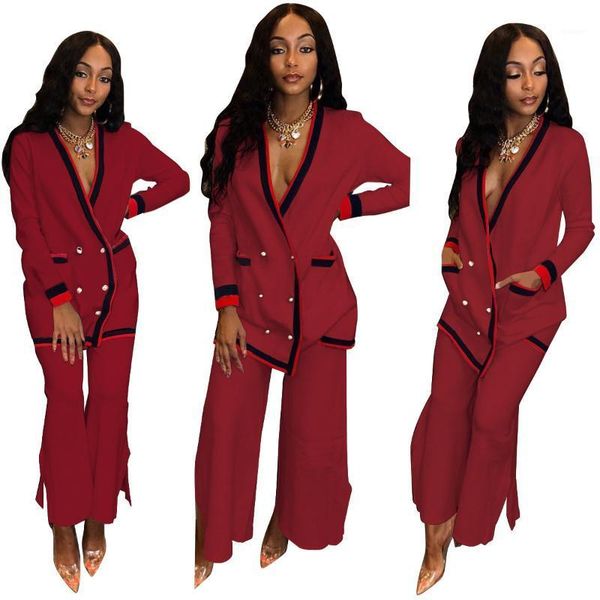 tracksuits single breasted long trousers suits women fashion 2pcs suits blazers pants, Gray
tracksuits single breasted long trousers suits women fashion 2pcs suits blazers pants, Gray