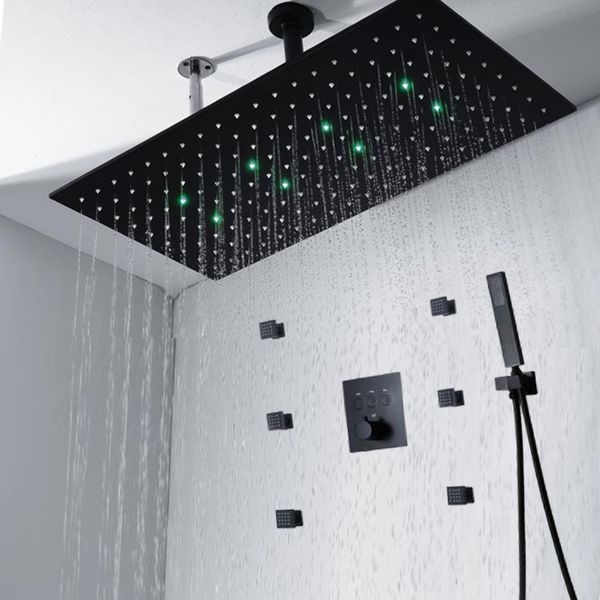 3 functions led shower panel bathroom 595*300mm concealed rain shower massage spa body jets set with hand shower
3 functions led shower panel bathroom 595*300mm concealed rain shower massage spa body jets set with hand shower