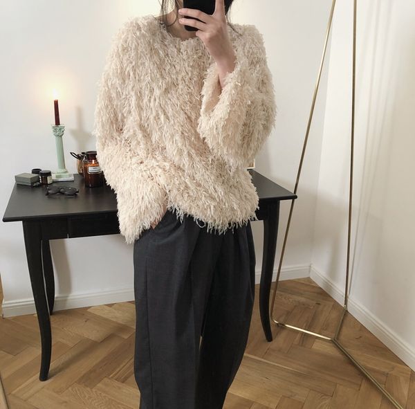 lufu spring new korean chic simple feather tassel shirt shirt round neck slimming fairy all-match for women zgwwo, Black
lufu spring new korean chic simple feather tassel shirt shirt round neck slimming fairy all-match for women zgwwo, Black