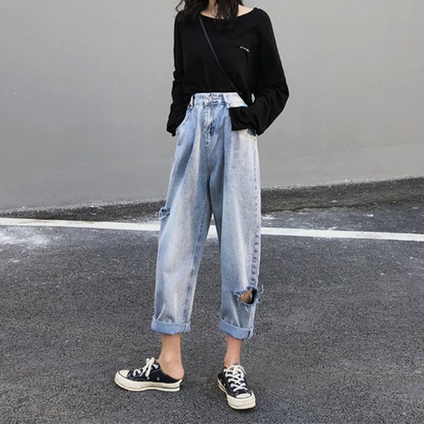 blackday woman jeans high waist clothes ripped wide leg denim clothing streetwear vintage quality 2020 fashion harajuku straight pants, Blue
blackday woman jeans high waist clothes ripped wide leg denim clothing streetwear vintage quality 2020 fashion harajuku straight pants, Blue