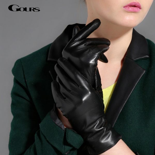 five fingers gloves gours winter genuine leather for women fashion brand black goatskin finger arrival warm mittens gsl028, Blue;gray
five fingers gloves gours winter genuine leather for women fashion brand black goatskin finger arrival warm mittens gsl028, Blue;gray