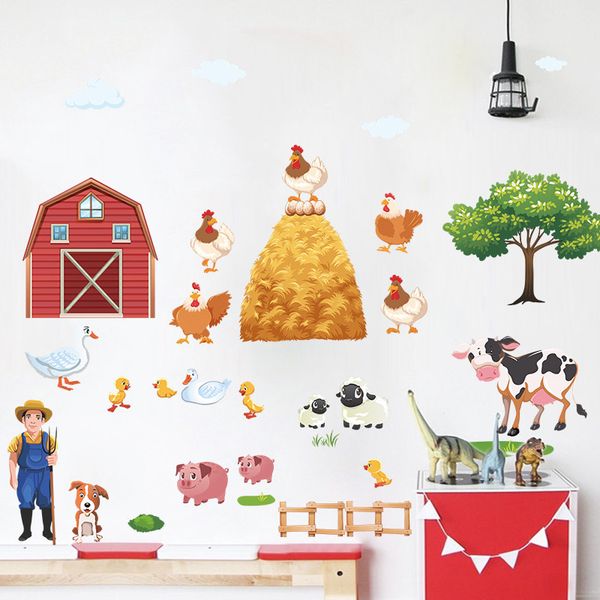 wall stickers cartoon farm animals duck pig hen cows tree village decals for kids rooms home decor pvc poster diy mural art
wall stickers cartoon farm animals duck pig hen cows tree village decals for kids rooms home decor pvc poster diy mural art