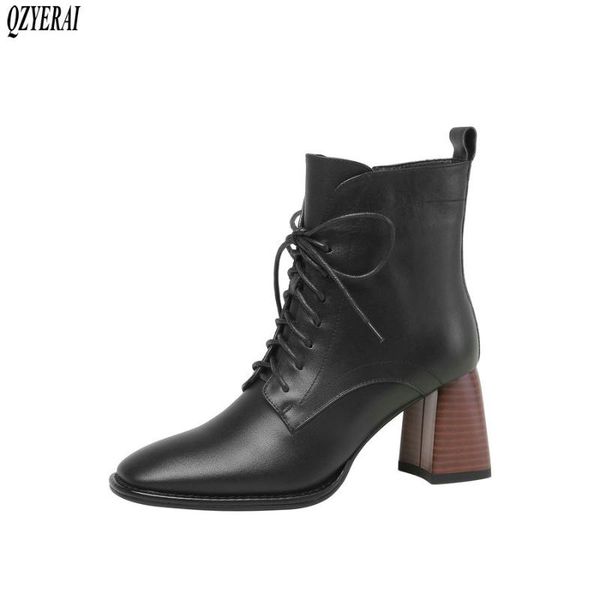 boots qzyerai autumn winter genuine leather women ankle fashion warm female cowhide high heels shoes, Black
boots qzyerai autumn winter genuine leather women ankle fashion warm female cowhide high heels shoes, Black