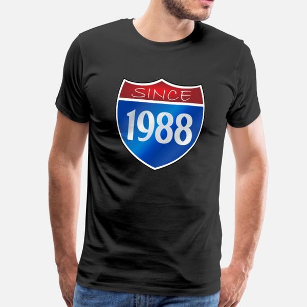 since 1988 t shirt men design cotton o neck formal famous humor summer unique shirt, White;black
since 1988 t shirt men design cotton o neck formal famous humor summer unique shirt, White;black