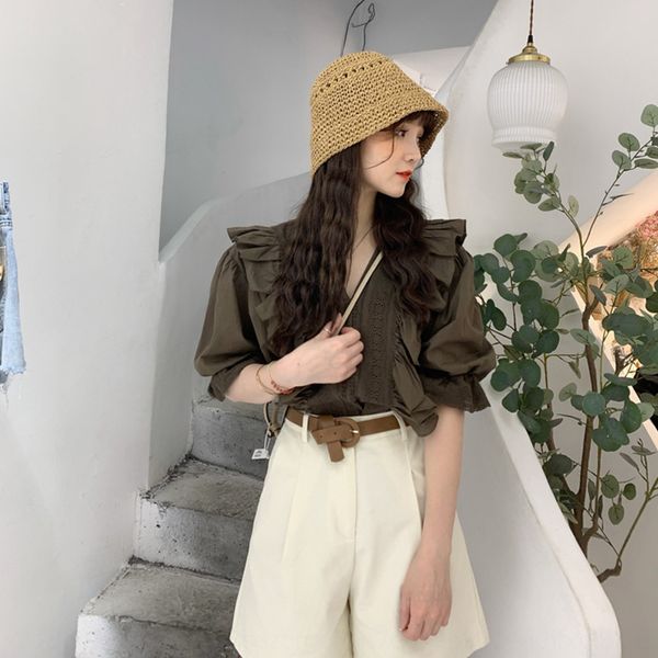 internet celebrity and shorts shirt shorts2020 summer french western style short-sleeved shirt aging wide leg shorts graceful suit for women, Gray
internet celebrity and shorts shirt shorts2020 summer french western style short-sleeved shirt aging wide leg shorts graceful suit for women, Gray