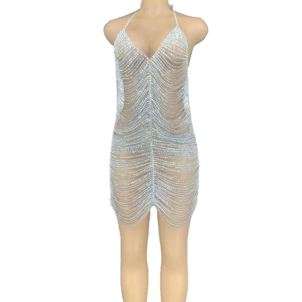 silver rhinestones chains backless short dresses for women nightclub party dancer hollow outfit birthday celebrate dress, Black;red
silver rhinestones chains backless short dresses for women nightclub party dancer hollow outfit birthday celebrate dress, Black;red