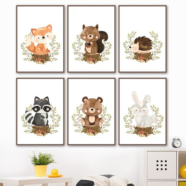 fox rabbit bear raccoon hedgehog squirrel nursery wall art canvas painting posters and prints wall pictures baby kids room decor
fox rabbit bear raccoon hedgehog squirrel nursery wall art canvas painting posters and prints wall pictures baby kids room decor