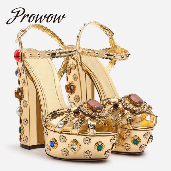prowow gold jewel emblishment metallic leather plaftorm sandals floral embroidery chunky heels bridal wedding sandals, Black
prowow gold jewel emblishment metallic leather plaftorm sandals floral embroidery chunky heels bridal wedding sandals, Black