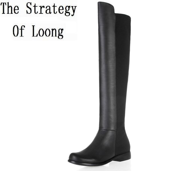 boots women winter genuine leather flat heel round toe patchwork fashion over the knee plus size 34-45 sxq1007, Black
boots women winter genuine leather flat heel round toe patchwork fashion over the knee plus size 34-45 sxq1007, Black