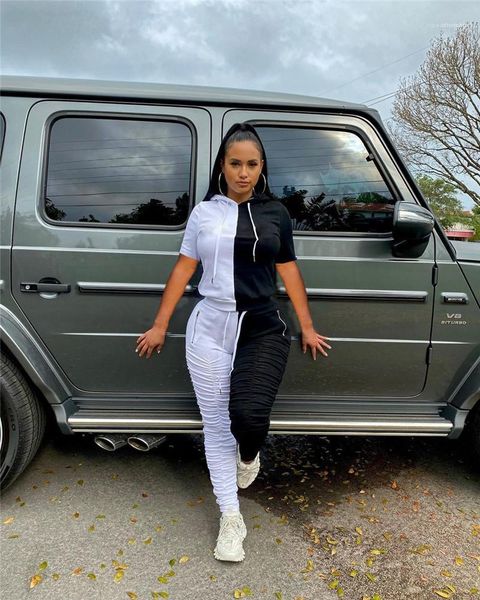 piece pants bandage slim folds short sleeve trousers womens tracksuit hooded panelled sets sports womens designer two, White
piece pants bandage slim folds short sleeve trousers womens tracksuit hooded panelled sets sports womens designer two, White