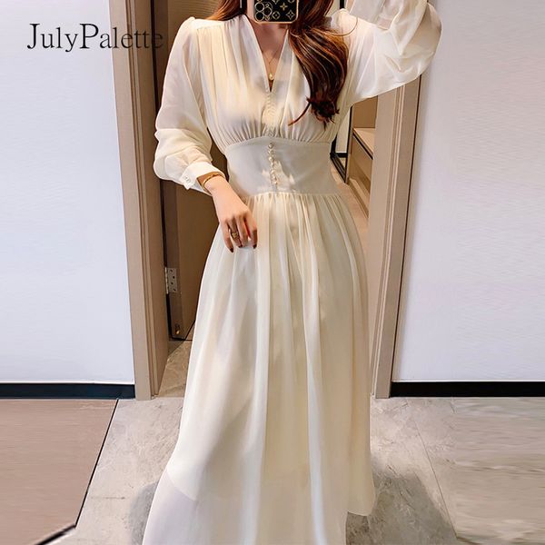 casual dresses julypalette elegant women long sleeve dress ladies puff v neck slim maxi evening party female vestidos, Black;gray
casual dresses julypalette elegant women long sleeve dress ladies puff v neck slim maxi evening party female vestidos, Black;gray