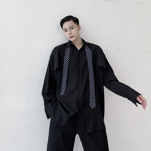 male streetwear hip hop long style white black shirt men stripe tie shawl splice loose youth fashion casual long sleeve shirt
male streetwear hip hop long style white black shirt men stripe tie shawl splice loose youth fashion casual long sleeve shirt