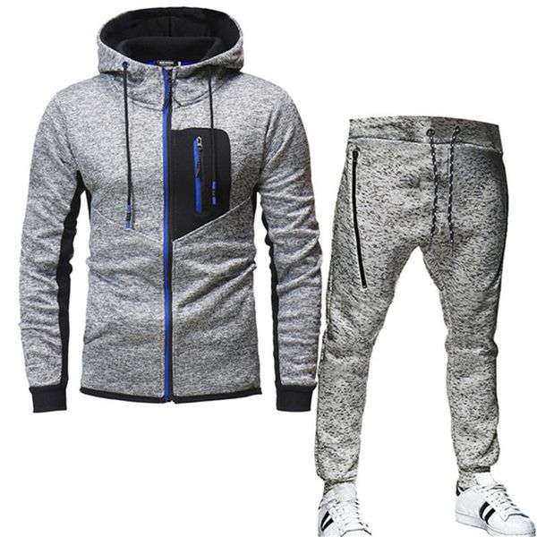 mens designer tracksuits hooded collar cardigan with pocket long sweat pants sports suits fashion spring and autumn slim clothing, Gray
mens designer tracksuits hooded collar cardigan with pocket long sweat pants sports suits fashion spring and autumn slim clothing, Gray