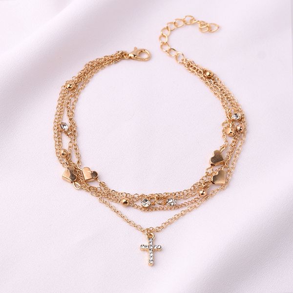 s1789 fashion jewelry multi layer anklet cross pendant heart charms anklets, Red;blue
s1789 fashion jewelry multi layer anklet cross pendant heart charms anklets, Red;blue