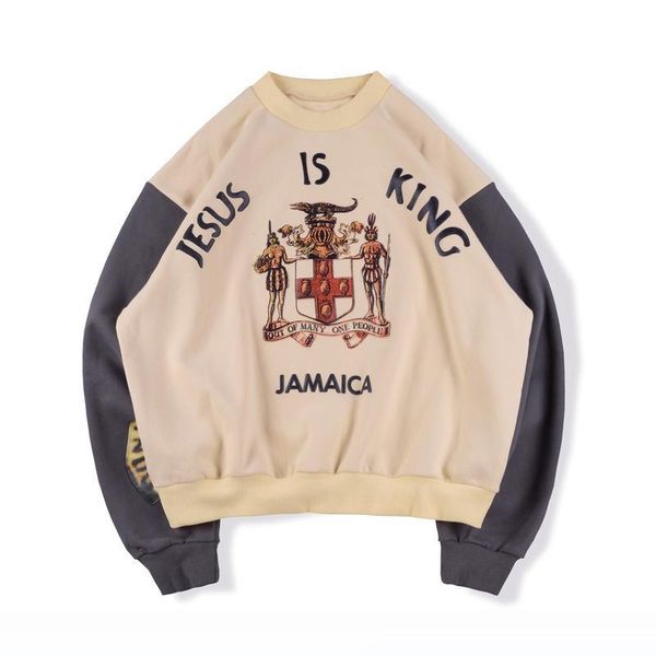 20ss autumn winter usa america hip hop stars jesus is king jamaica patchwork hoodie men crewneck sweatshirt women hoodie hoody, Black
20ss autumn winter usa america hip hop stars jesus is king jamaica patchwork hoodie men crewneck sweatshirt women hoodie hoody, Black