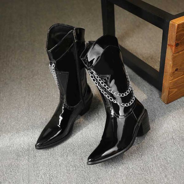 winter mid-calf boots high heel western boots pointed toe shoes brand chain women ladies autumn winter size 33-43, Black
winter mid-calf boots high heel western boots pointed toe shoes brand chain women ladies autumn winter size 33-43, Black