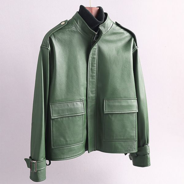 women's leather & faux jacket real sheepskin coat female spring autumn coats and jackets women short 2021 mujer chaqueta 914 pph1486, Black
women's leather & faux jacket real sheepskin coat female spring autumn coats and jackets women short 2021 mujer chaqueta 914 pph1486, Black