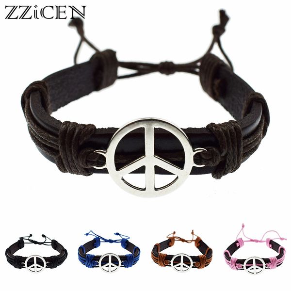 fashion antique peace symbol jewelry for women men punk vintage adjustable peace sign wristband genuine leather bracelets, Red;blue
fashion antique peace symbol jewelry for women men punk vintage adjustable peace sign wristband genuine leather bracelets, Red;blue