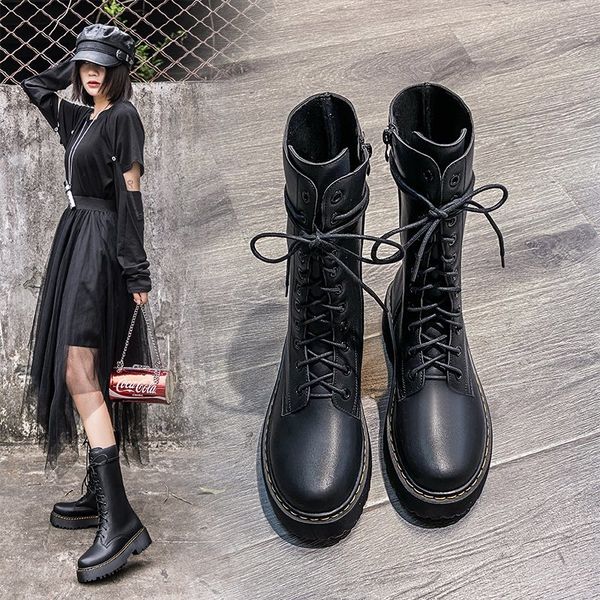 fashion women's boots 2020 spring and autumn new thick-soled retro boots wild round toe lace-up motorcycle x461, Black
fashion women's boots 2020 spring and autumn new thick-soled retro boots wild round toe lace-up motorcycle x461, Black