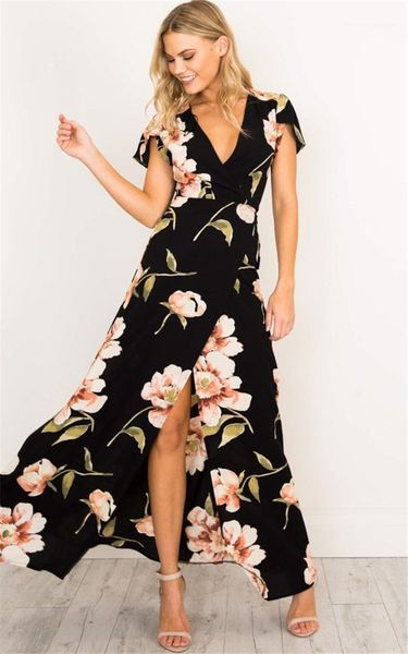 split womens a line dresses sashes holiday casual female dresses summer ladies floral printed dresses ankle length v neck, Black;gray
split womens a line dresses sashes holiday casual female dresses summer ladies floral printed dresses ankle length v neck, Black;gray