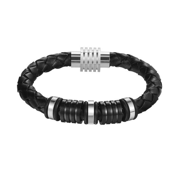 classic simple and elegant bracelet leather hand knitting wrist strap stainless steel bangle temperament liberality, Golden;silver
classic simple and elegant bracelet leather hand knitting wrist strap stainless steel bangle temperament liberality, Golden;silver