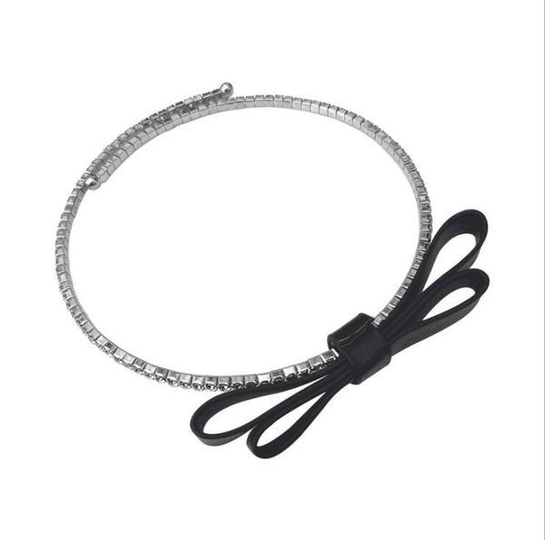 women rhinestone bow necklace collar simple clavicle chain lady dress necklace, Silver
women rhinestone bow necklace collar simple clavicle chain lady dress necklace, Silver