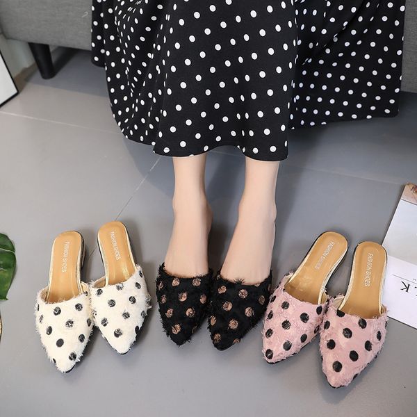 summer silk dot high heel ladies sandals slip small heel ladies high heels 2020 fashion slippers, Black
summer silk dot high heel ladies sandals slip small heel ladies high heels 2020 fashion slippers, Black