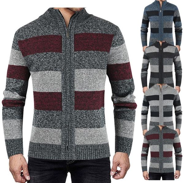 autumn winter mens designer sweaters fashion slim fit long sleeved stand collar panelled male clothing, White;black
autumn winter mens designer sweaters fashion slim fit long sleeved stand collar panelled male clothing, White;black
