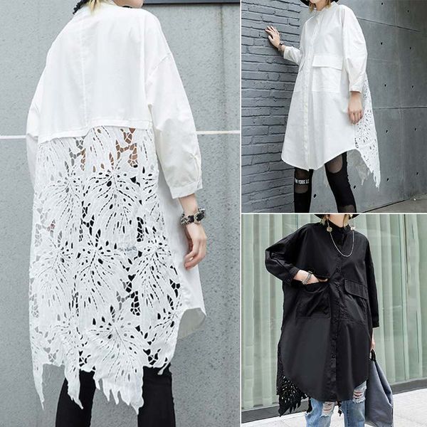 women's blouses & shirts women lace crochet shirt zanzea casual lapel neck long sleeve hollow out blouse loose femme patchwork blusas, White
women's blouses & shirts women lace crochet shirt zanzea casual lapel neck long sleeve hollow out blouse loose femme patchwork blusas, White