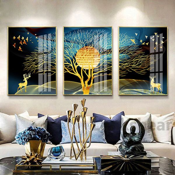 nordic abstract geometric tree landscape wall art canvas painting golden fish art poster print wall picture for living room
nordic abstract geometric tree landscape wall art canvas painting golden fish art poster print wall picture for living room